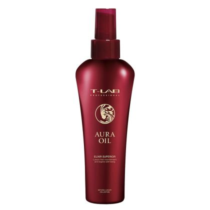 Подхранващ еликсир за копринена мекота, блясък и анти-фриз ефект T-LAB Professional Aura Oil Elixir Superior 150ml