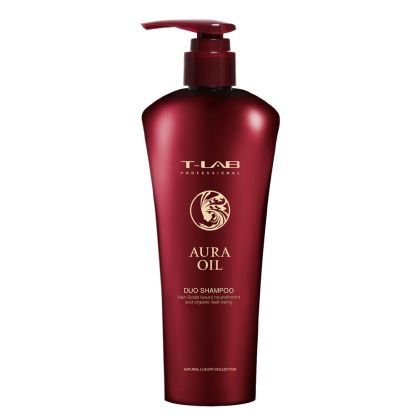 Шампоан за интензивно подхранване, копринена мекота и блясък T-LAB Professional Aura Oil Duo Shampoo 300ml