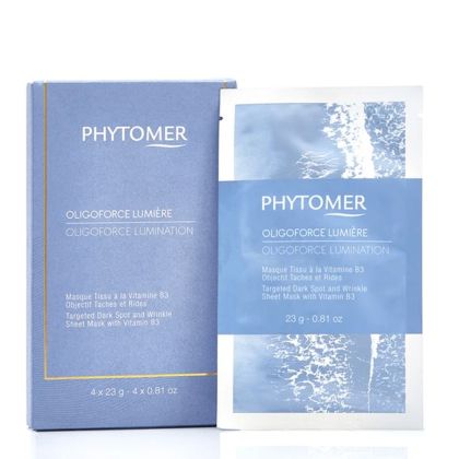 Интензивна анти-ейдж маска за лице за корекция на пигментни петна PHYTOMER OLIGOFORCE Lumination Targeted Dark Spot and Wrinkle Sheet Mask 4x23ml