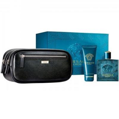 Мъжки комплект Versace Eros EDT 100 ml 100 ml душ гел + несесер