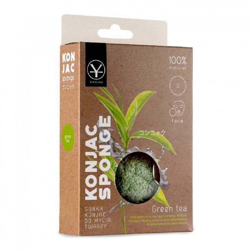 Гъба Konjac за измиване на лице c екстракт от зелен чай Yasumi Clean &