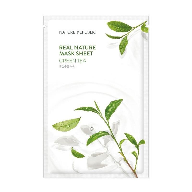 Успокояваща листна маска с екстракт от зелен чай Nature Republic Real 