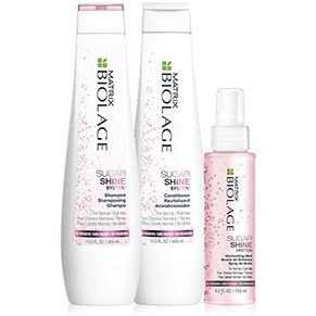 ЕксфоОзаряващ спрей за блясък Biolage Sugar Shine Illuminating Mist 125mlлиант за коса преди шампоан Biolage Sugar Shine Polishing Hair Scrub 220ml
