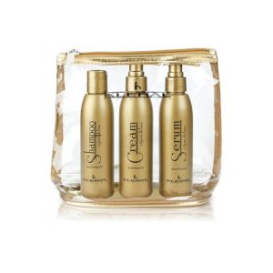 Комплект за път за суха коса с масло от ленено семе Kleral Semi Di Lino Travel Kit 3x150ml