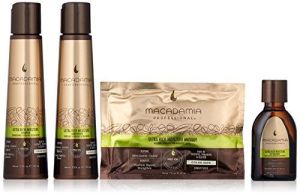 Комплект за път от 4 части за хидратиране на тънка и слаба коса Macadamia Weightless Moisture Travel Kit