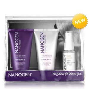 Уплътняващ косата комплект за път за жени Nanogen Woman Travel Size Healthy Hair Set