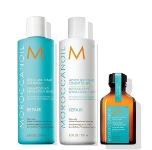 Възстановяващ комплект Moroccanoil Moisture Repair 2х250мл. + Moroccanoil Treatment 25мл