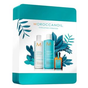 Xmas Промо! Комплект шампоан, балсам и  мароканско масло за всеки тип коса Moroccanoil Hydra Metal Box
