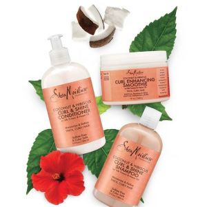 Натурален балсам за къдрава коса с кокос и хибискус Shea Moisture Coconut & Hibiscus Curl & Shine Conditioner 384ml
