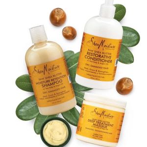 Натурален шампоан с арганово масло за увредена коса Shea Moisture Raw Shea Butter Moisture Retention Shampoo 384ml