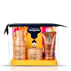 Комплект за път - шампоан, маска и термокрем за суха коса Loreal Travel Kit SE Nutrifier