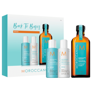 Празнично промо! Възстановяващ комплект от 3 продукта с арганово масло Moroccanoil Repair