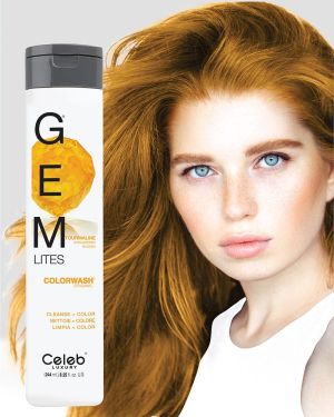 Оцветяващ шампоан за руса, червена и кестенява коса Celeb Gem Lites Colorwash 244ml