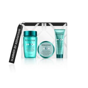 Комплект за силна и дълга коса за път - шампоан, маска и мляко Kerastase Extentioniste Travel Kit