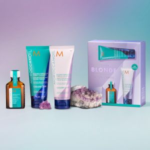 С ПОДАРЪК Тониращ шампоан и балсам за руса коса Moroccanoil Color Care Ultimate Blonde Kit