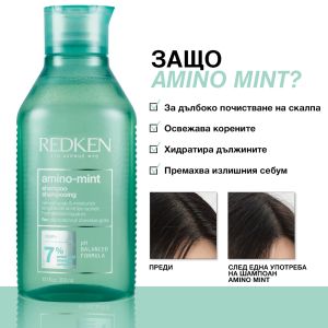 Освежаващ ментов шампоан REDKEN Amino Mint Shampoo 300ml