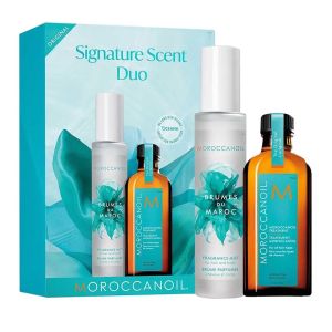 Промо комплект мароканско арганово масло и ароматен спрей за всеки тип коса Moroccanoil Signature Scent duo Summer Kits