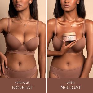 Подхранващ мус за тяло с бляскави частици за равномерен тен Cocosolis Organic Skin Nougat Sparkling Body Butter 250 ml