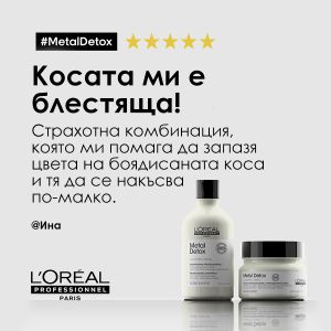 Лимитирана подаръчна кутия за предпазване на цвета на боядисаната коса Loreal Professionnel Metal Detox 