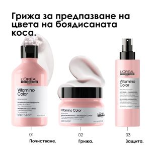 Лимитирана подаръчна кутия с грижа за боядисана коса Loreal Professionnel Glacial Utopia Vitamino Color Kit 2024