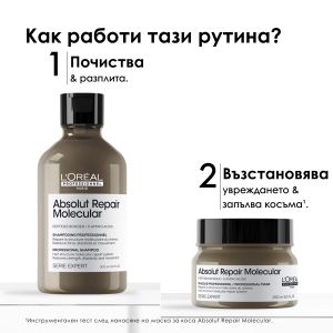 Шампоан и маска за увредена плътна коса Loreal Professionnel Absolut Repair Molecular Kit 2024