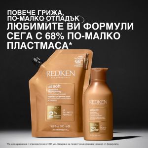 Интензивно хидратиращ шампоан за суха и изтощена коса REDKEN Redken All Soft Shampoo Refill Pouch 500ml
