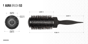 Комплект 4 професионални четки за коса COCCO AURA BRUSH SET черни