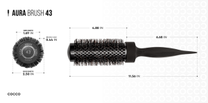 Комплект 4 професионални четки за коса COCCO AURA BRUSH SET черни