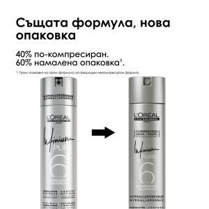 Професионален хипоалергенен лак за коса със силна фиксация Loreal Professionnel Infinium Pure Strong 300ml