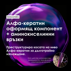 Професионален шампоан за интензивно изглаждане и контрол Loreal Professionnel Keratin Alpha Sleek Shampoo 300ml
