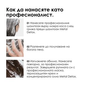 Kрем-шампоан за всеки тип боядисана коса Loreal Professionnel Metal Detox Shampoo 300ml