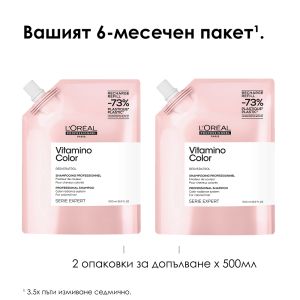 Пълнител за шампоан за боядисана коса с ресвератрол L'Oréal Vitamino Color Resveratrol Shampoo Refill 500ml