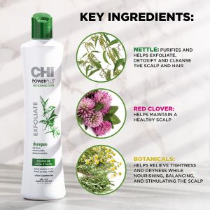 Шампоан за ексфолиране на склап с натурални съставки CHI Power Plus Exfoliate Shampoo 355ml