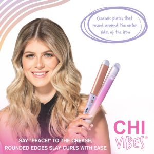 Мултифункционална преса за изправяне и къдрици CHI Vibes On The Edge 1″ Curved Hairstyling Iron 