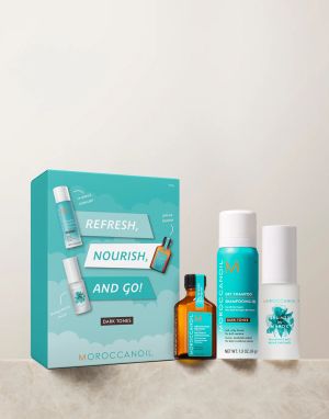 Лимитиран комплект за подхранване и освежаване на тъмна коса Moroccanoil Refresh Nourish and Go (Dark Tones)