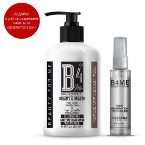 Интензивна маска против косопад и за растеж на косата B4ME Caffeine Hair mask Intensive Restoration and Growth 250ml