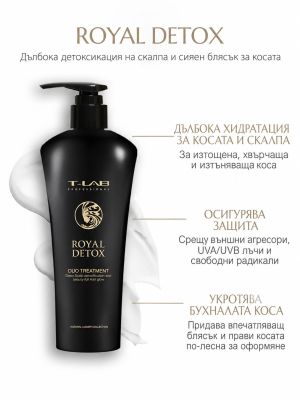 Антиоксидантен балсам терапия за гладка и блестяща коса T-LAB Professional Royal Detox Duo Treatment 300ml
