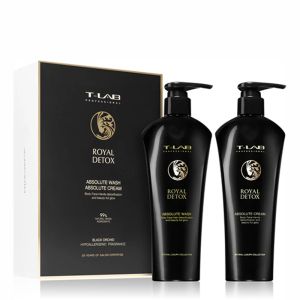 Професионален детокс комплект за свеж скалп, гладка и блестяща коса T-LAB Professional Royal Detox Hair Duo Set 2х300ml